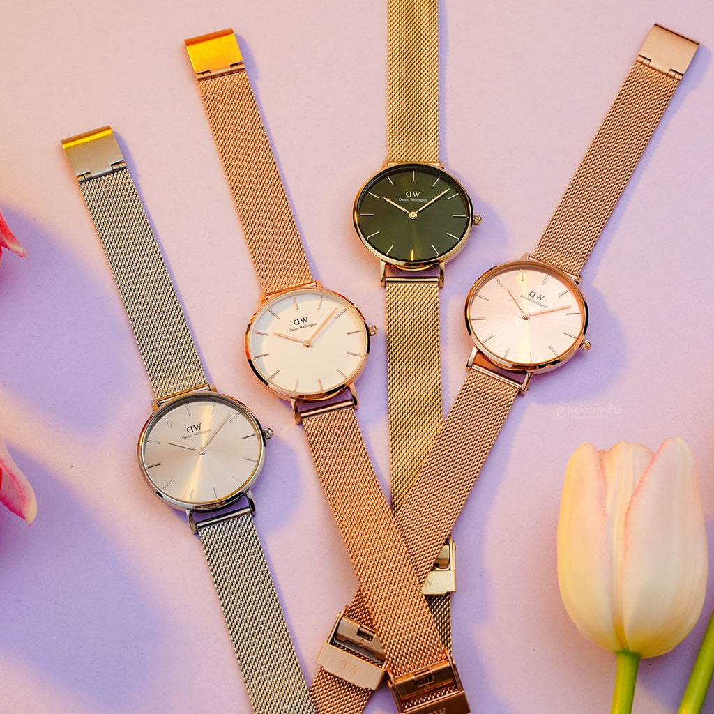 Daniel Wellington Petite Emerald Green Dial Gold Mesh Strap Watch For Women - DW00100480 Buy Now By Daniel Wellington