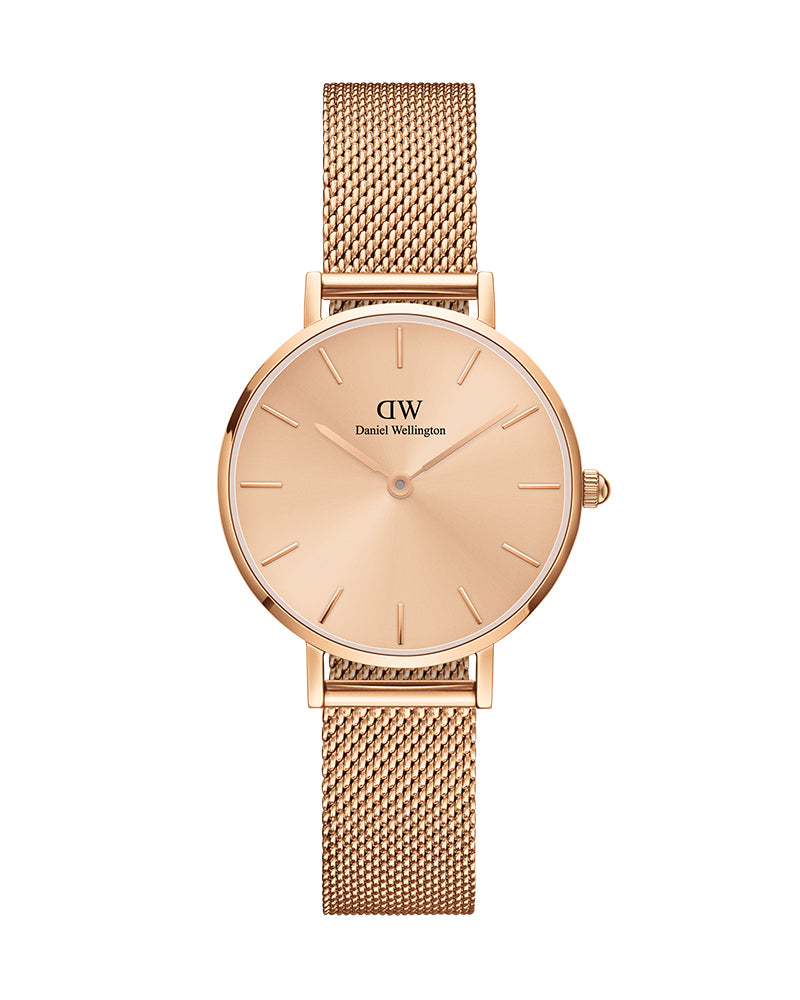 Daniel Wellington Petite Rose Gold Dial Rose Gold Mesh Bracelet Watch For Women - DW00100470 Buy Now By Daniel Wellington