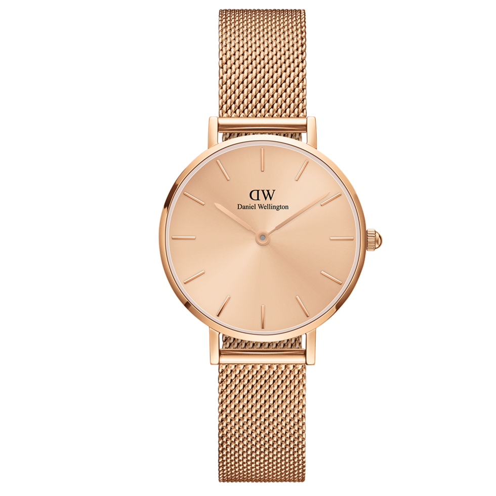 Daniel Wellington Petite Rose Gold Dial Rose Gold Mesh Strap Watch For Women - DW00100472 Buy Now By Daniel Wellington