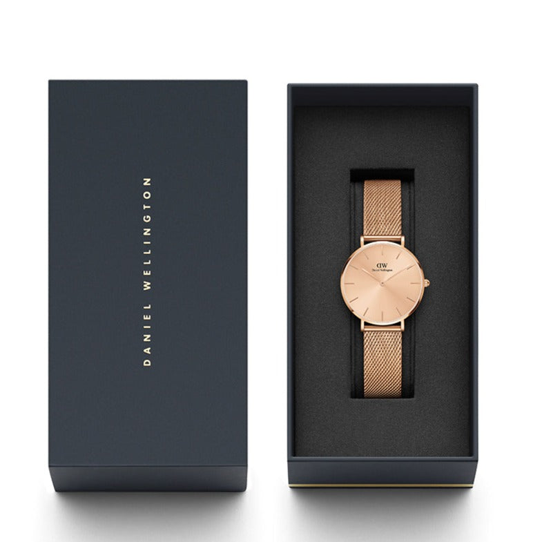 Daniel Wellington Petite Rose Gold Dial Rose Gold Mesh Bracelet Watch For Women - DW00100471 Buy Now By Daniel Wellington