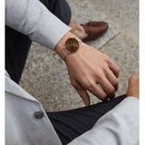 Daniel Wellington Petite Amber Brown Dial Gold Mesh Strap Watch For Women - DW00100476