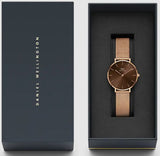 Daniel Wellington Petite Melrose Brown Dial Rose Gold Mesh Strap Watch For Women - DW00100477 Buy Now By Daniel Wellington