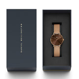 Daniel Wellington Petite Melrose Brown Dial Rose Gold Mesh Strap Watch For Women - DW00100477 Buy Now By Daniel Wellington