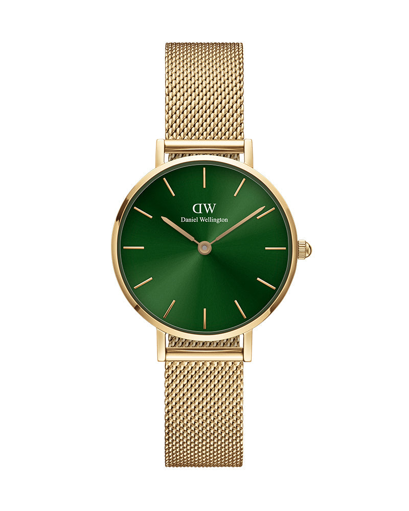 Daniel Wellington Petite Emerald Green Dial Gold Mesh Strap Watch For Women - DW00100479 Buy Now By Daniel Wellington