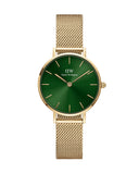 Daniel Wellington Petite Emerald Green Dial Gold Mesh Strap Watch For Women - DW00100479 Buy Now By Daniel Wellington
