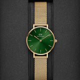 Daniel Wellington Petite Emerald Green Dial Gold Mesh Strap Watch For Women - DW00100479 Buy Now By Daniel Wellington