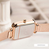 Daniel Wellington Quadro Unitone Rose Gold Dial Rose Gold Mesh Strap Watch For Women - DW00100484 Buy Now By Daniel Wellington