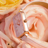 Daniel Wellington Quadro Pressed Mother of Pearl Pink Dial Pink Leather Strap Watch For Women - DW00100508 Buy Now By Daniel Wellington