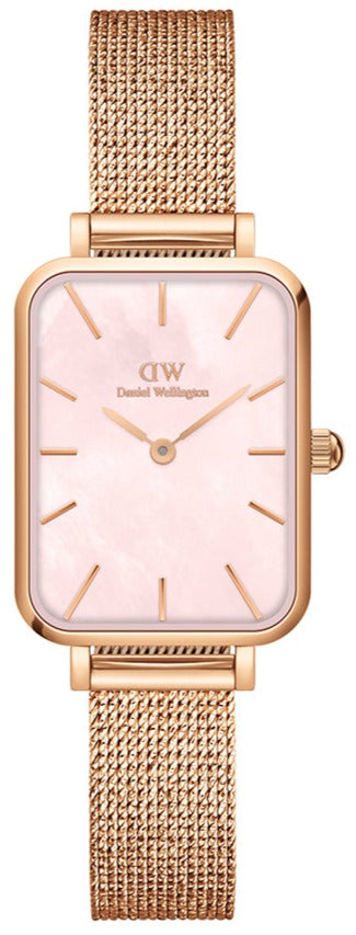 Daniel Wellington Quadro Pressed Melrose Pink Dial Pink Mesh Bracelet Watch For Women - DW00100510 Buy Now By Daniel Wellington