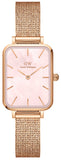 Daniel Wellington Quadro Pressed Melrose Pink Dial Pink Mesh Bracelet Watch For Women - DW00100510 Buy Now By Daniel Wellington