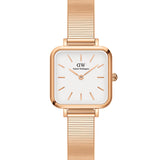 Daniel Wellington Quadro Studio White Dial Rose Gold Mesh Strap Watch For Women - DW00100517 Buy Now By Daniel Wellington