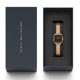 Daniel Wellington Quadro Studio Black Dial Rose Gold Mesh Strap Watch For Women - DW00100518 Buy Now By Daniel Wellington