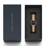 Daniel Wellington Quadro Studio Black Dial Rose Gold Mesh Strap Watch For Women - DW00100518 Buy Now By Daniel Wellington