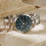 Daniel Wellington Iconic Chronograph Link Blue Dial Silver Steel Strap Watch For Men - DW00100644 Buy Now By Daniel Wellington