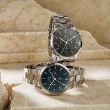 Daniel Wellington Iconic Chronograph Link Blue Dial Silver Steel Strap Watch For Men - DW00100644 Buy Now By Daniel Wellington