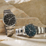 Daniel Wellington Iconic Chronograph Link Black Dial Silver Steel Strap Watch For Men - DW00100645 Buy Now By Daniel Wellington