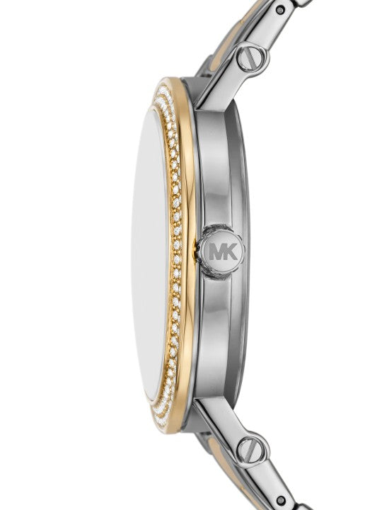 Michael Kors Analog Blue Dial Two Tone Steel Strap Watch for Women - MKO1049 Buy Now By Michael Kors