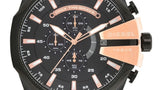 Diesel Mega Chief Chronograph Black Dial Black Steel Strap Watch For Men - DZ4309 Buy Now By Diesel