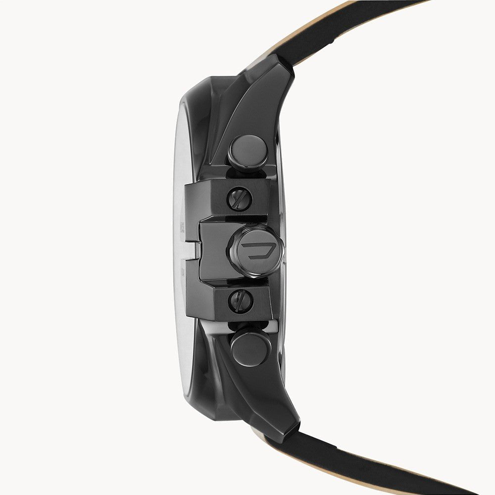 Diesel Mega Chief Chronograph White Dial Brown Leather Strap Watch For Men - DZ4280 Buy Now By Diesel