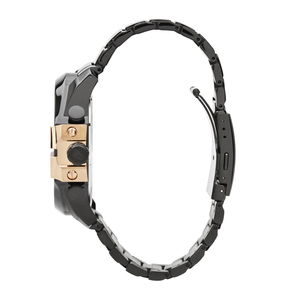 Diesel Mega Chief Chronograph Black Dial Black Steel Strap Watch For Men - DZ4309 Buy Now By Diesel