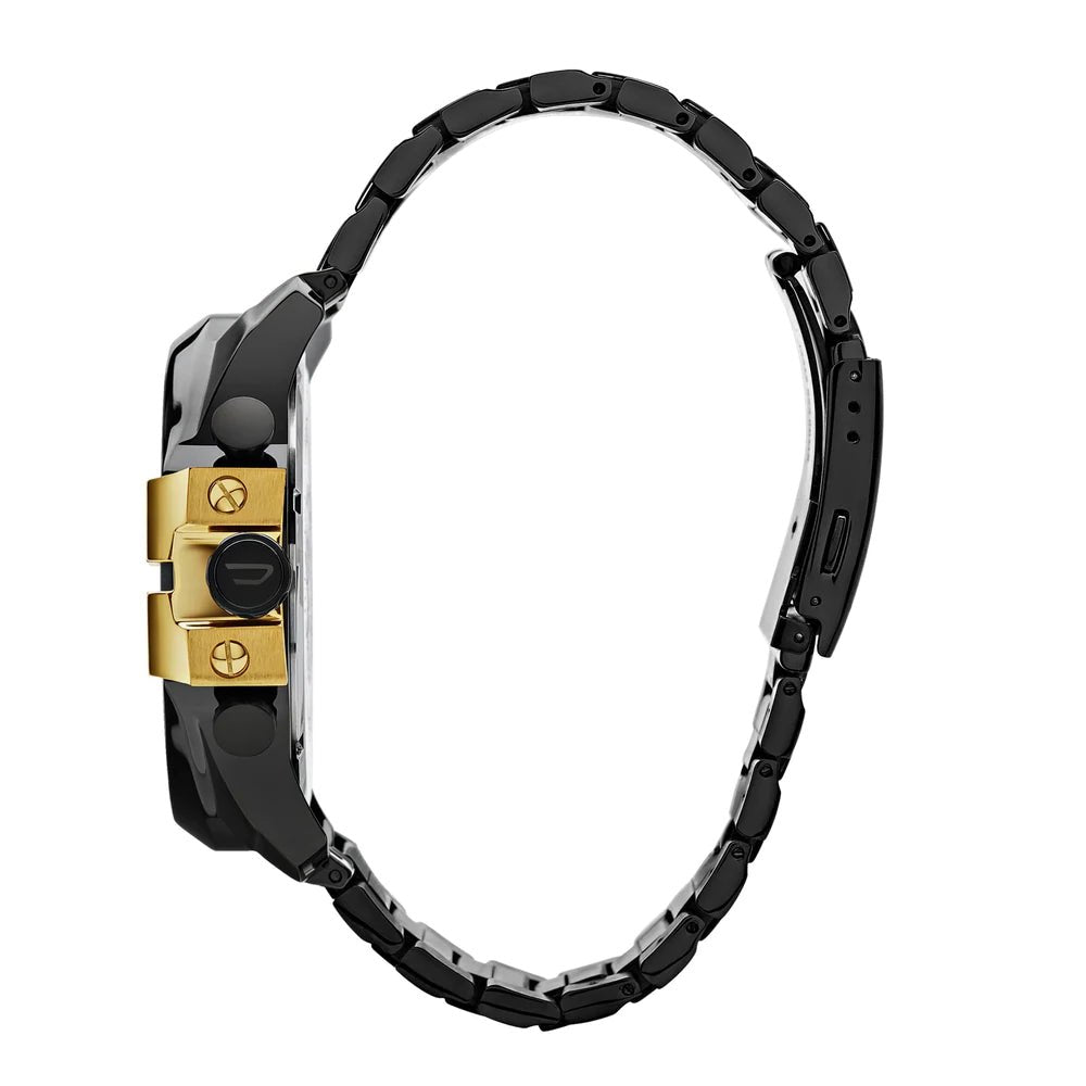 Diesel Mega Chief Chronograph Black Dial Black Steel Strap Watch For Men - DZ4338 Buy Now By Diesel