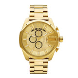 Diesel Mega Chief Chronograph Gold Dial Gold Steel Strap Watch For Men - DZ4360 Buy Now By Diesel