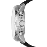 Diesel Mega Chief Chronograph Blue Dial Black Leather Strap Watch For Men - DZ4423 Buy Now By Diesel