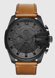 Diesel Mega Chief Chronograph Grey Dial Brown Leather Strap Watch For Men - DZ4463 Buy Now By Diesel