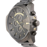 Diesel Mega Chief Chronograph Grey Dial Grey Steel Strap Watch For Men - DZ4466 Buy Now By Diesel