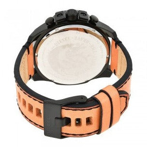 Diesel Mega Chief Chronograph Black Dial Brown Leather Strap Watch For Men - DZ4476 Buy Now By Diesel