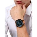 Diesel Mega Chief Chronograph Black Dial Brown Leather Strap Watch For Men - DZ4476 Buy Now By Diesel