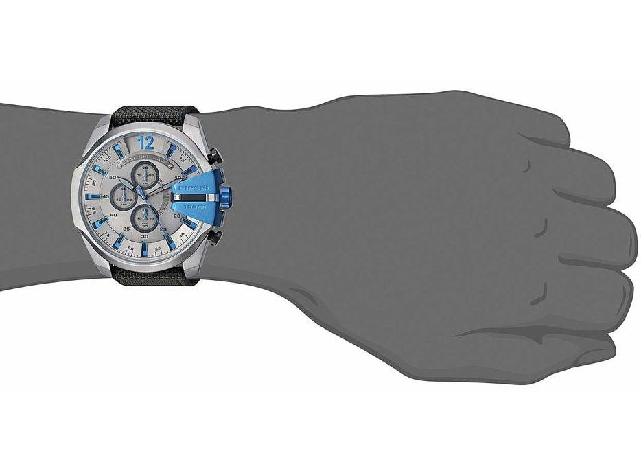 Diesel Mega Chief Chronograph Black Dial Black Nylon Strap Watch For Men - DZ4500 Buy Now By Diesel