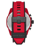 Diesel Mega Chief Chronograph Black Dial Red Rubber Strap Watch For Men - DZ4526 Buy Now By Diesel