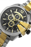 Diesel Mega Chief Chronograph Black Dial Two Tone Steel Strap Watch For Men - DZ4581 Buy Now By Diesel