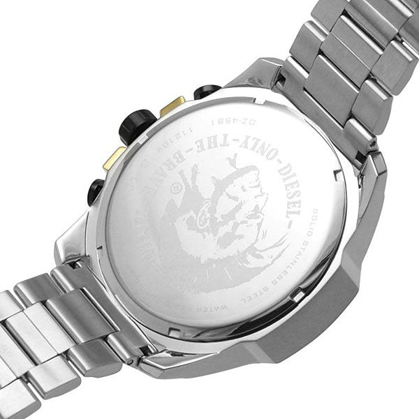 Diesel Mega Chief Chronograph Black Dial Two Tone Steel Strap Watch For Men - DZ4581 Buy Now By Diesel