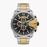 Diesel Mega Chief Chronograph Black Dial Two Tone Steel Strap Watch For Men - DZ4581 Buy Now By Diesel