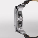 Diesel Mr Daddy Chronograph White Dial Black Leather Strap Watch For Men - DZ7125 Buy Now By Diesel