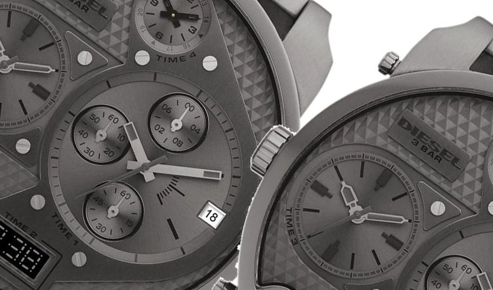 Diesel Mr Daddy 1.0 Gray Dial Gray Stainless Steel Watch For Men - DZ7247 Buy Now By Diesel