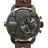 Diesel Little Daddy SBA Small Sized Grey Dial Brown Leather Strap Watch For Men - DZ7258 Buy Now By Diesel