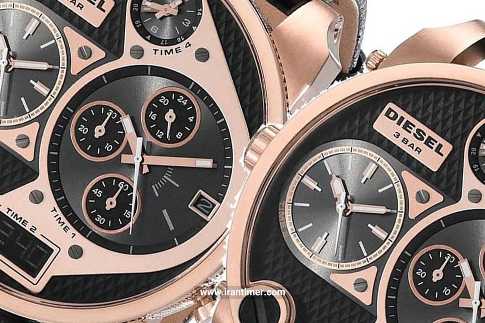 Diesel Big Daddy Gold & Black Dial Black Leather Strap Watch For Men - DZ7261 Buy Now By Diesel