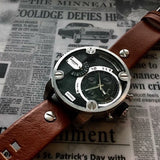 Diesel SBA Dual Time Black Dial Brown Leather Strap Watch For Men - DZ7264 Buy Now By Diesel