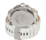 Diesel Badass Chronograph White Dial White Leather Strap Watch For Men - DZ7265 Buy Now By Diesel