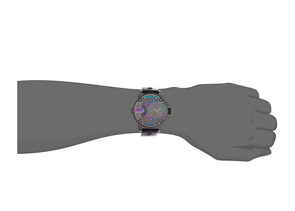 Diesel Badass Chronograph Anthracite Dial Black Leather Strap Watch For Men - DZ7270 Buy Now By Diesel