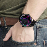 Diesel Badass Chronograph Anthracite Dial Black Leather Strap Watch For Men - DZ7270 Buy Now By Diesel