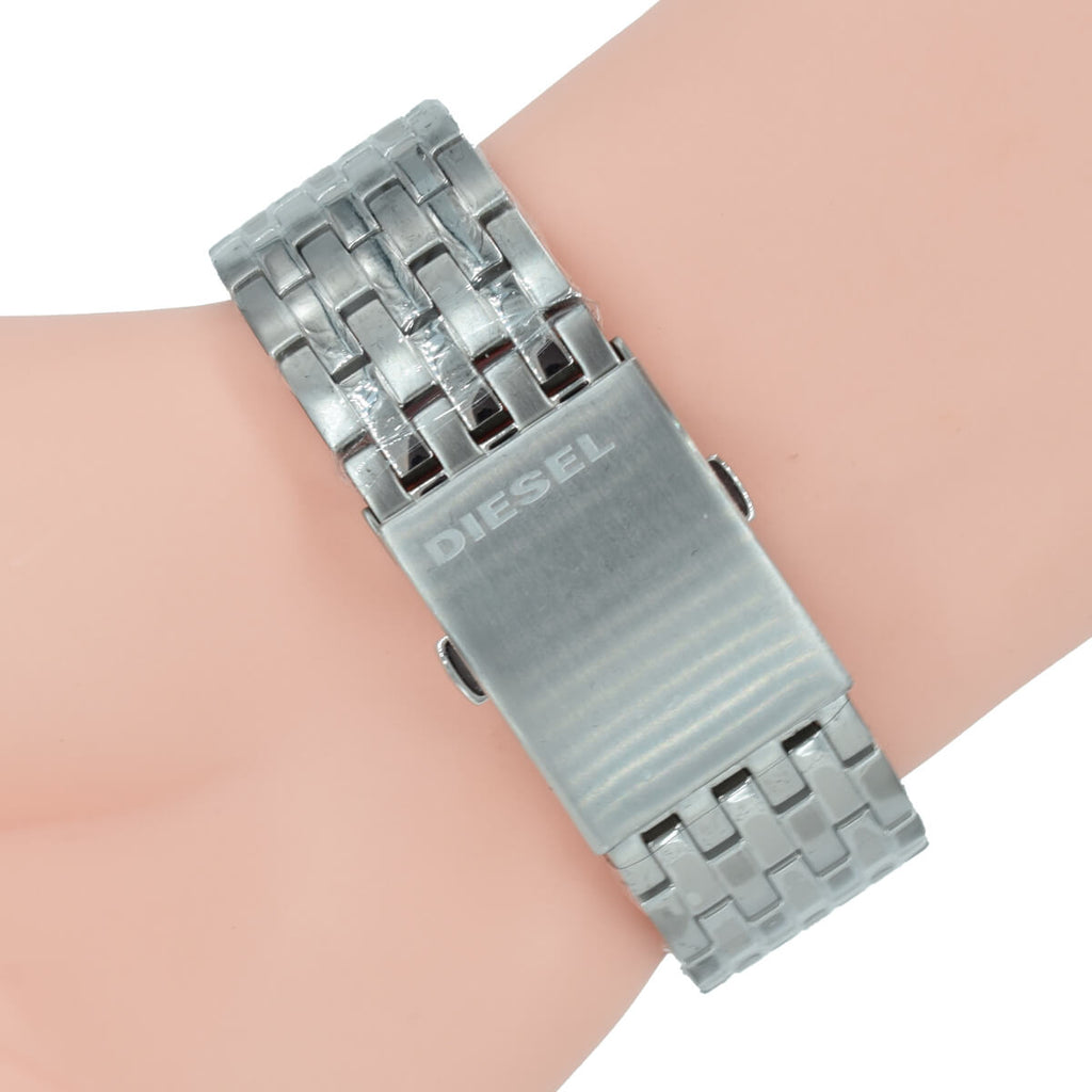 Diesel Mini Daddy Dual Time Silver Dial Stainless Steel Watch For Men - DZ7305 Buy Now By Diesel