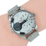 Diesel Mini Daddy Dual Time Silver Dial Stainless Steel Watch For Men - DZ7305 Buy Now By Diesel