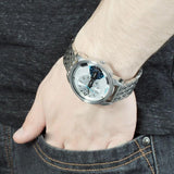 Diesel Mini Daddy Dual Time Silver Dial Stainless Steel Watch For Men - DZ7305 Buy Now By Diesel