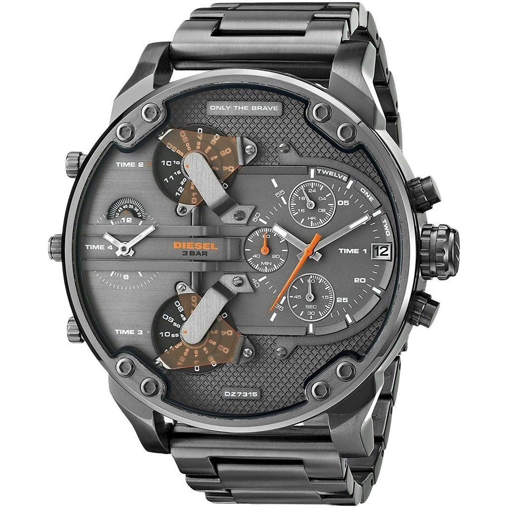 Diesel Mr Daddy 2.0 Chronograph Grey Dial Grey Steel Strap Watch For Men - DZ7315 Buy Now By Diesel