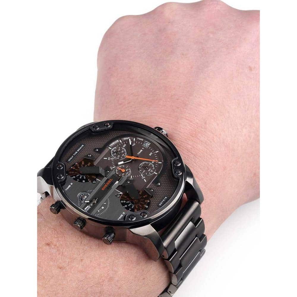 Diesel Mr Daddy 2.0 Chronograph Grey Dial Grey Steel Strap Watch For Men - DZ7315 Buy Now By Diesel