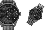 Diesel Mini Daddy Dual Time Black Dial Black Stainless Steel Strap Watch For Men - DZ7316 Buy Now By Diesel